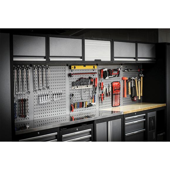 Sealey APMSSTACK01W Superline Pro 4.9m Storage System - Wood Worktop - APMSSTACK01W - Sealey Tools UK - Trade Counter Direct