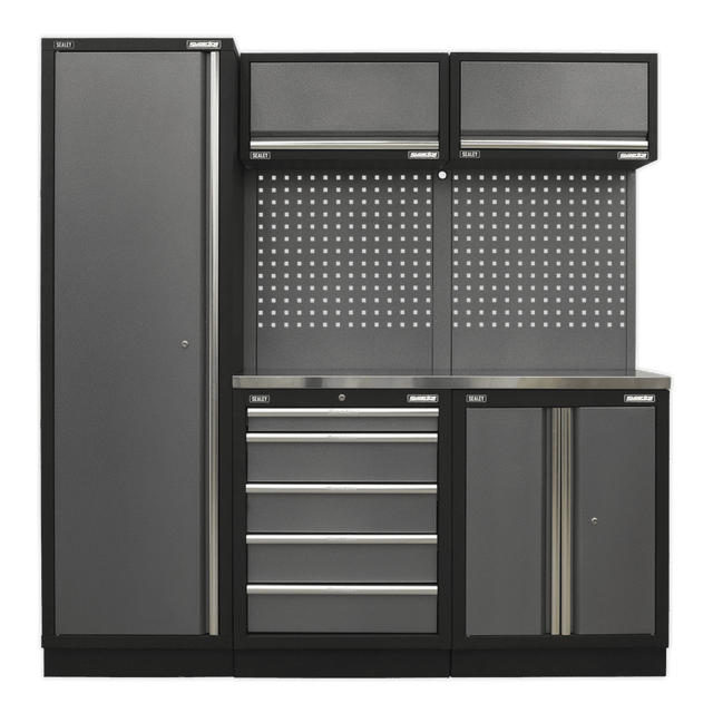 Sealey APMSSTACK02SS Superline Pro 2.0m Storage System - Stainless Worktop - APMSSTACK02SS - Sealey Tools UK - Trade Counter Direct