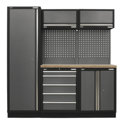 Sealey APMSSTACK02W Superline Pro 2.0m Storage System - Wood Worktop - APMSSTACK02W - Sealey Tools UK - Trade Counter Direct