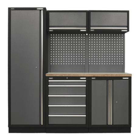 Sealey APMSSTACK02W Superline Pro 2.0m Storage System - Wood Worktop - APMSSTACK02W - Sealey Tools UK - Trade Counter Direct