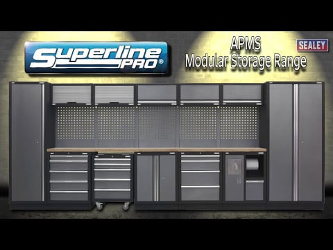 Sealey APMSSTACK02W Superline Pro 2.0m Storage System - Wood Worktop - APMSSTACK02W - Sealey Tools UK - Trade Counter Direct