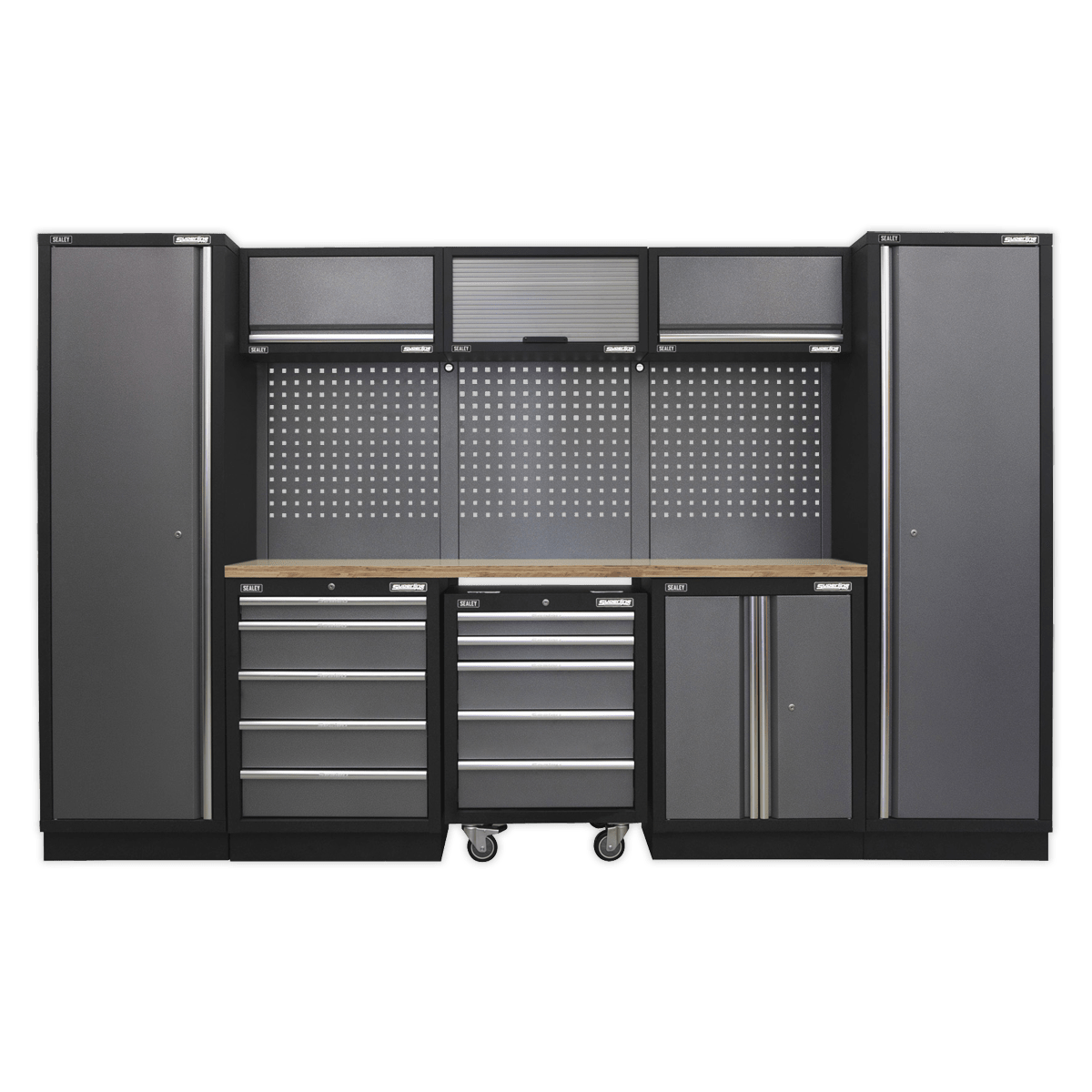 Sealey APMSSTACK03W Superline Pro 3.2m Storage System - Wood Worktop - APMSSTACK03W - Sealey Tools UK - Trade Counter Direct