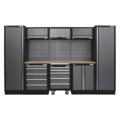 Sealey APMSSTACK03W Superline Pro 3.2m Storage System - Wood Worktop - APMSSTACK03W - Sealey Tools UK - Trade Counter Direct
