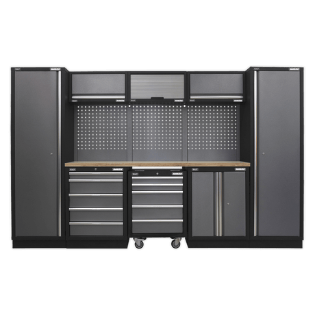 Sealey APMSSTACK03W Superline Pro 3.2m Storage System - Wood Worktop - APMSSTACK03W - Sealey Tools UK - Trade Counter Direct