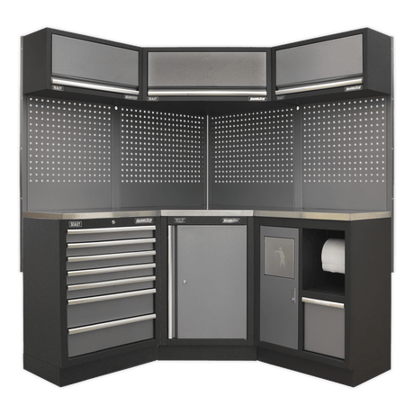 Sealey APMSSTACK08SS Superline Pro 1.6m Corner Storage System - Stainless Worktop - APMSSTACK08SS - Sealey Tools UK - Trade Counter Direct