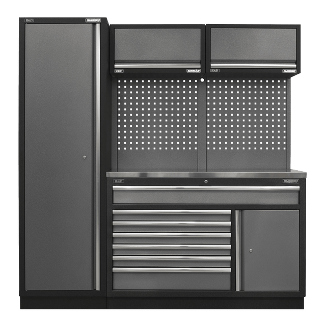 Sealey APMSSTACK09SS Superline Pro 1.96m Storage System - Stainless Steel Worktop - APMSSTACK09SS - Sealey Tools UK - Trade Counter Direct