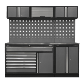 Sealey APMSSTACK11SS Superline Pro 2.04m Storage System - Stainless Steel Worktop - APMSSTACK11SS - Sealey Tools UK - Trade Counter Direct