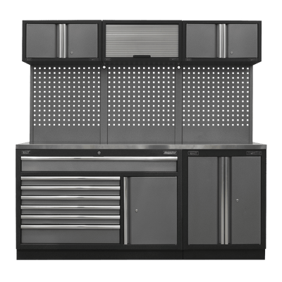 Sealey APMSSTACK11SS Superline Pro 2.04m Storage System - Stainless Steel Worktop - APMSSTACK11SS - Sealey Tools UK - Trade Counter Direct