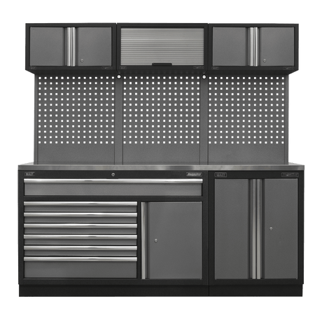 Sealey APMSSTACK11SS Superline Pro 2.04m Storage System - Stainless Steel Worktop - APMSSTACK11SS - Sealey Tools UK - Trade Counter Direct
