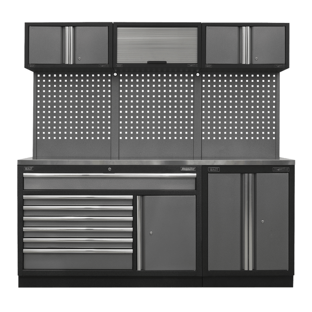 Sealey APMSSTACK11SS Superline Pro 2.04m Storage System - Stainless Steel Worktop - APMSSTACK11SS - Sealey Tools UK - Trade Counter Direct