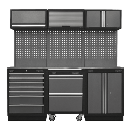 Sealey APMSSTACK12SS Superline Pro 2.04m Storage System - Stainless Steel Worktop - APMSSTACK12SS - Sealey Tools UK - Trade Counter Direct