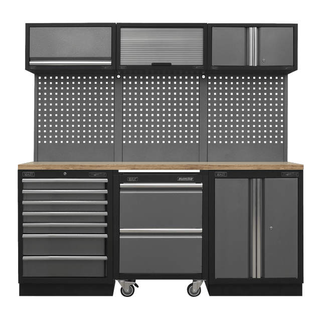 Sealey APMSSTACK12W Superline Pro 2.04m Storage System - Pressed Wood Worktop - APMSSTACK12W - Sealey Tools UK - Trade Counter Direct