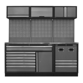 Sealey APMSSTACK14SS Superline PRO® Modular Storage System Combo with Stainless Steel Worktop - APMSSTACK14SS - Sealey Tools UK - Trade Counter Direct