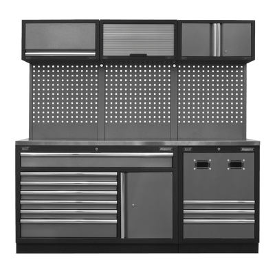 Sealey APMSSTACK14SS Superline PRO® Modular Storage System Combo with Stainless Steel Worktop - APMSSTACK14SS - Sealey Tools UK - Trade Counter Direct