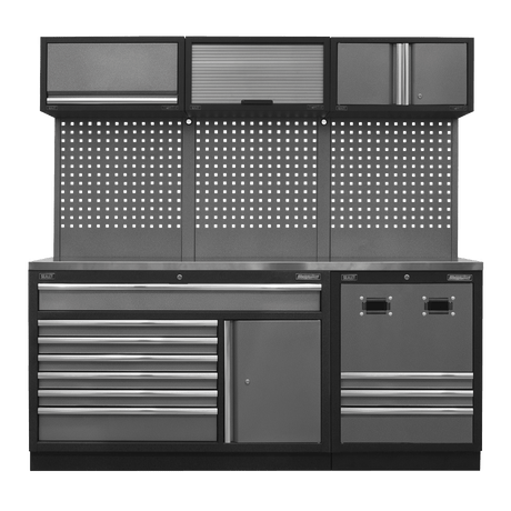 Sealey APMSSTACK14SS Superline PRO® Modular Storage System Combo with Stainless Steel Worktop - APMSSTACK14SS - Sealey Tools UK - Trade Counter Direct
