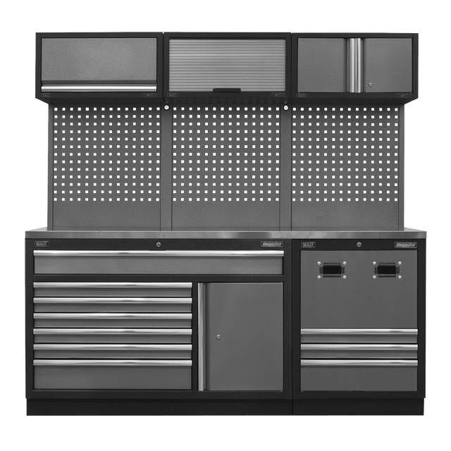 Sealey APMSSTACK14SS Superline PRO® Modular Storage System Combo with Stainless Steel Worktop - APMSSTACK14SS - Sealey Tools UK - Trade Counter Direct
