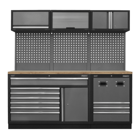 Sealey APMSSTACK14W Superline PRO® Modular Storage System Combo with Pressed Wood Worktop - APMSSTACK14W - Sealey Tools UK - Trade Counter Direct