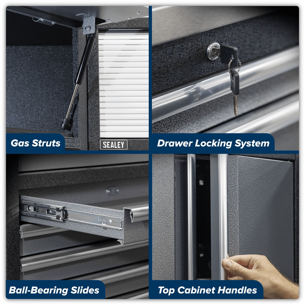 Sealey APMSSTACK17SS Superline PRO® Storage System with Stainless Worktop 4.92m - APMSSTACK17SS - Sealey Tools UK - Trade Counter Direct