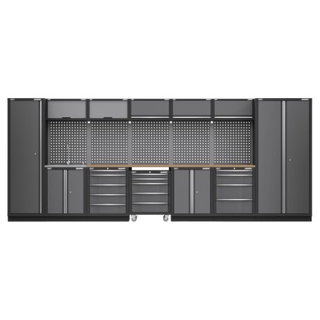 Sealey APMSSTACK17W Superline PRO® Storage System with Pressed Wood Worktop 4.92m - APMSSTACK17W - Sealey Tools UK - Trade Counter Direct