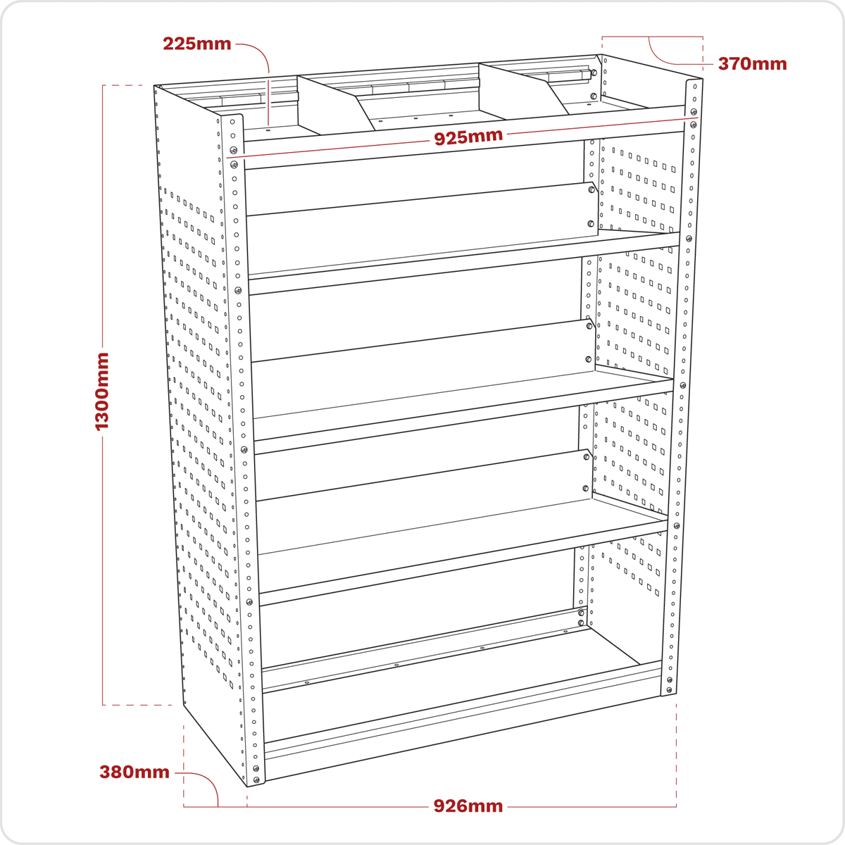 Sealey APMSV02 Superline PRO® Modular Slanted Shelf Van Storage Unit 925mm - APMSV02 - Sealey Tools UK - Trade Counter Direct