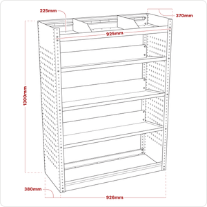 Sealey APMSV02 Superline PRO® Modular Slanted Shelf Van Storage Unit 925mm - APMSV02 - Sealey Tools UK - Trade Counter Direct