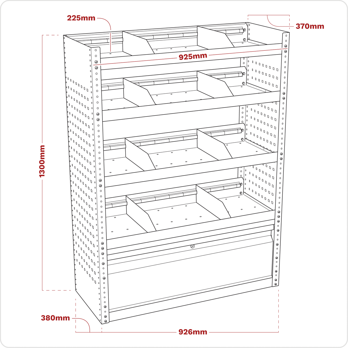 Sealey APMSVCOMBO1 Superline PRO® Modular Flat Shelf Van Storage System - APMSVCOMBO1 - Sealey Tools UK - Trade Counter Direct
