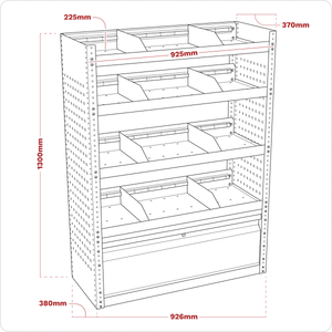 Sealey APMSVCOMBO1 Superline PRO® Modular Flat Shelf Van Storage System - APMSVCOMBO1 - Sealey Tools UK - Trade Counter Direct