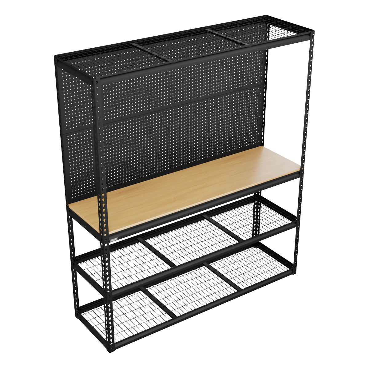 Sealey APMWB1 Heavy-Duty Modular Workbench with Racking & Pegboard 300kg Capacity Per Level - APMWB1 - Sealey Tools UK - Trade Counter Direct