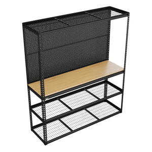 Sealey APMWB1 Heavy-Duty Modular Workbench with Racking & Pegboard 300kg Capacity Per Level - APMWB1 - Sealey Tools UK - Trade Counter Direct