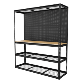 Sealey APMWB1 Heavy-Duty Modular Workbench with Racking & Pegboard 300kg Capacity Per Level - APMWB1 - Sealey Tools UK - Trade Counter Direct
