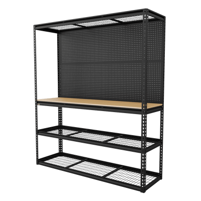 Sealey APMWB1 Heavy-Duty Modular Workbench with Racking & Pegboard 300kg Capacity Per Level - APMWB1 - Sealey Tools UK - Trade Counter Direct