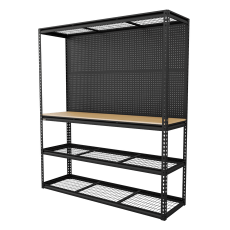Sealey APMWB1 Heavy-Duty Modular Workbench with Racking & Pegboard 300kg Capacity Per Level - APMWB1 - Sealey Tools UK - Trade Counter Direct