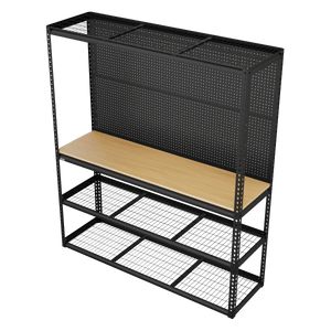 Sealey APMWB1 Heavy-Duty Modular Workbench with Racking & Pegboard 300kg Capacity Per Level - APMWB1 - Sealey Tools UK - Trade Counter Direct