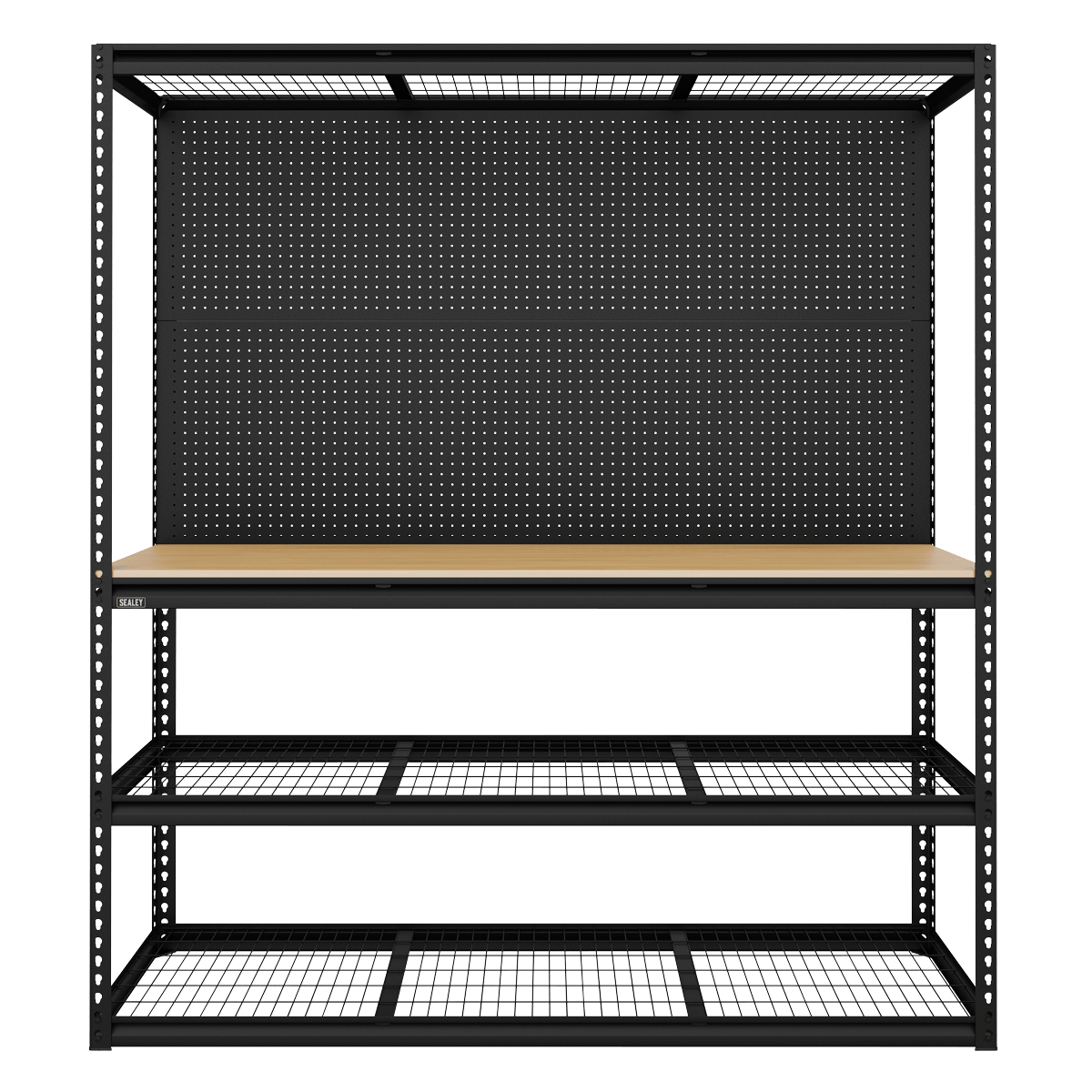 Sealey APMWB1 Heavy-Duty Modular Workbench with Racking & Pegboard 300kg Capacity Per Level - APMWB1 - Sealey Tools UK - Trade Counter Direct