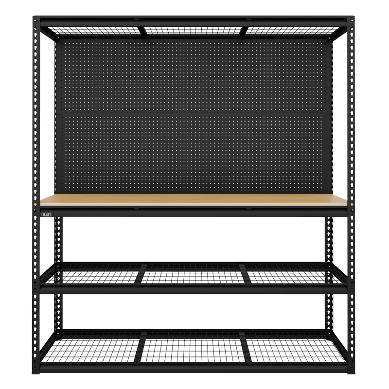 Sealey APMWB1 Heavy-Duty Modular Workbench with Racking & Pegboard 300kg Capacity Per Level - APMWB1 - Sealey Tools UK - Trade Counter Direct