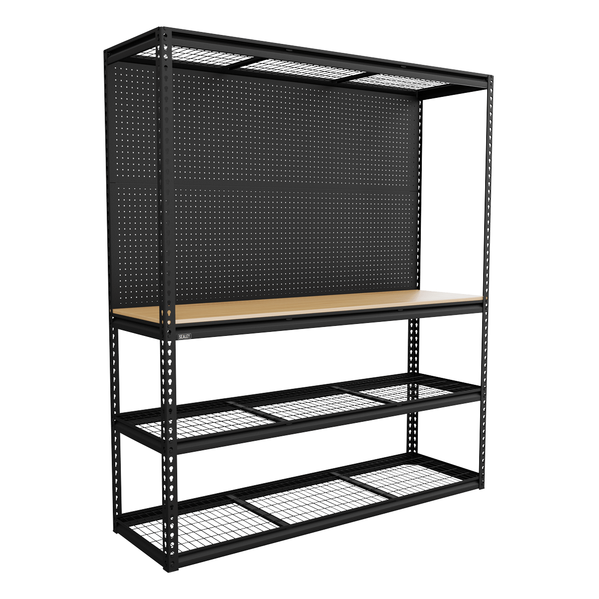 Sealey APMWB1 Heavy-Duty Modular Workbench with Racking & Pegboard 300kg Capacity Per Level - APMWB1 - Sealey Tools UK - Trade Counter Direct