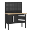 Sealey APMWB50COMBO1W Superline PRO® Modular Workbench with 4 Drawers & Cupboard Wooden Worktop 1265mm - APMWB50COMBO1W - Sealey Tools UK - Trade Counter Direct