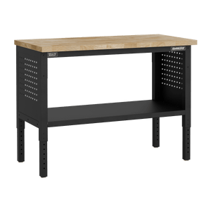Sealey APMWB50COMBO1W Superline PRO® Modular Workbench with 4 Drawers & Cupboard Wooden Worktop 1265mm - APMWB50COMBO1W - Sealey Tools UK - Trade Counter Direct