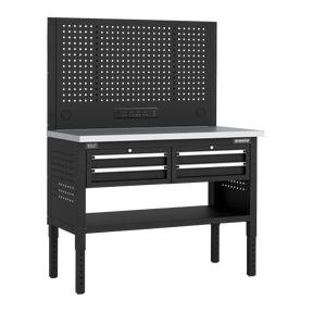 Sealey APMWB50COMBO2SS Superline PRO® Modular Workbench with 4 Drawers Stainless Steel Worktop 1265mm - APMWB50COMBO2SS - Sealey Tools UK - Trade Counter Direct