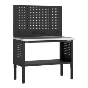 Sealey APMWB50COMBOSS Superline PRO® Modular Workbench with Pegboard Back Panel Stainless Steel Worktop 1265mm - APMWB50COMBOSS - Sealey Tools UK - Trade Counter Direct
