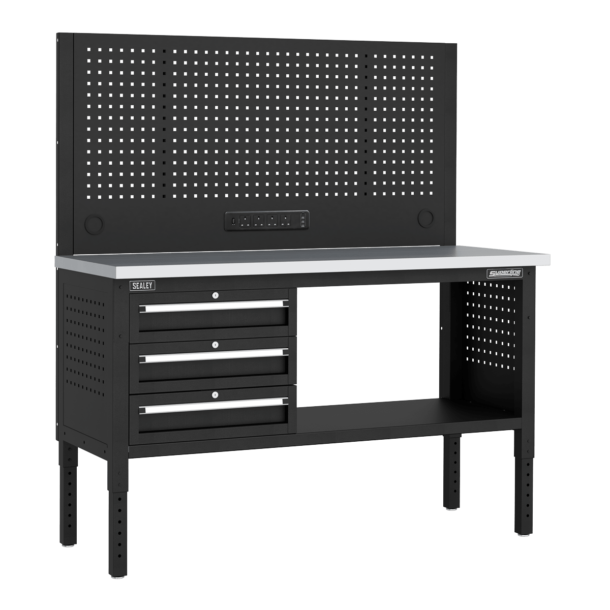 Sealey APMWB60COMBO1SS Superline PRO® Modular Workbench with 3 Drawers Stainless Steel Worktop 1525mm - APMWB60COMBO1SS - Sealey Tools UK - Trade Counter Direct