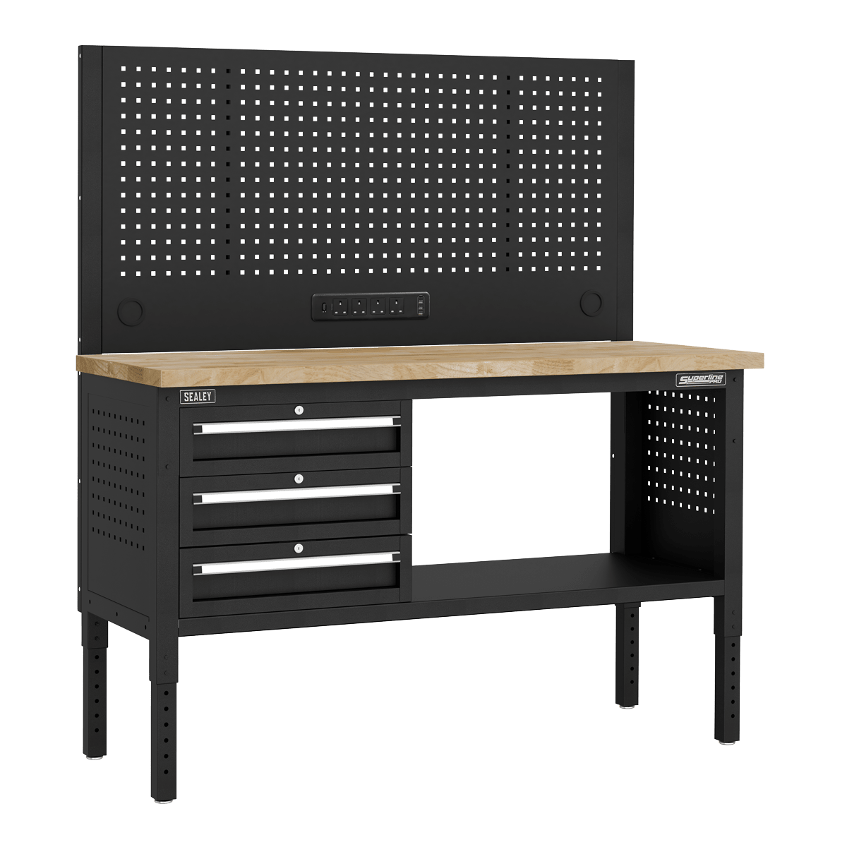 Sealey APMWB60COMBO1W Superline PRO® Modular Workbench with 3 Drawers Wooden Worktop 1525mm - APMWB60COMBO1W - Sealey Tools UK - Trade Counter Direct