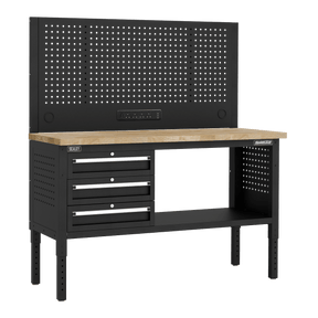 Sealey APMWB60COMBO1W Superline PRO® Modular Workbench with 3 Drawers Wooden Worktop 1525mm - APMWB60COMBO1W - Sealey Tools UK - Trade Counter Direct