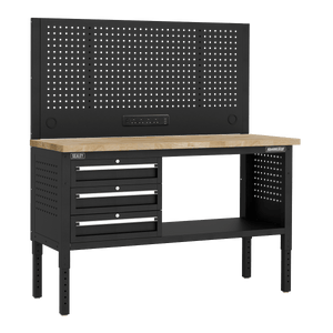 Sealey APMWB60COMBO1W Superline PRO® Modular Workbench with 3 Drawers Wooden Worktop 1525mm - APMWB60COMBO1W - Sealey Tools UK - Trade Counter Direct
