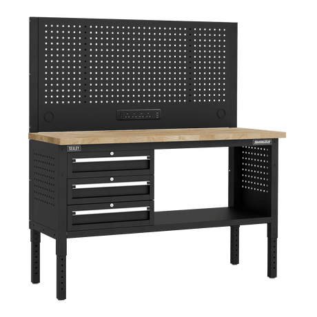 Sealey APMWB60COMBO1W Superline PRO® Modular Workbench with 3 Drawers Wooden Worktop 1525mm - APMWB60COMBO1W - Sealey Tools UK - Trade Counter Direct