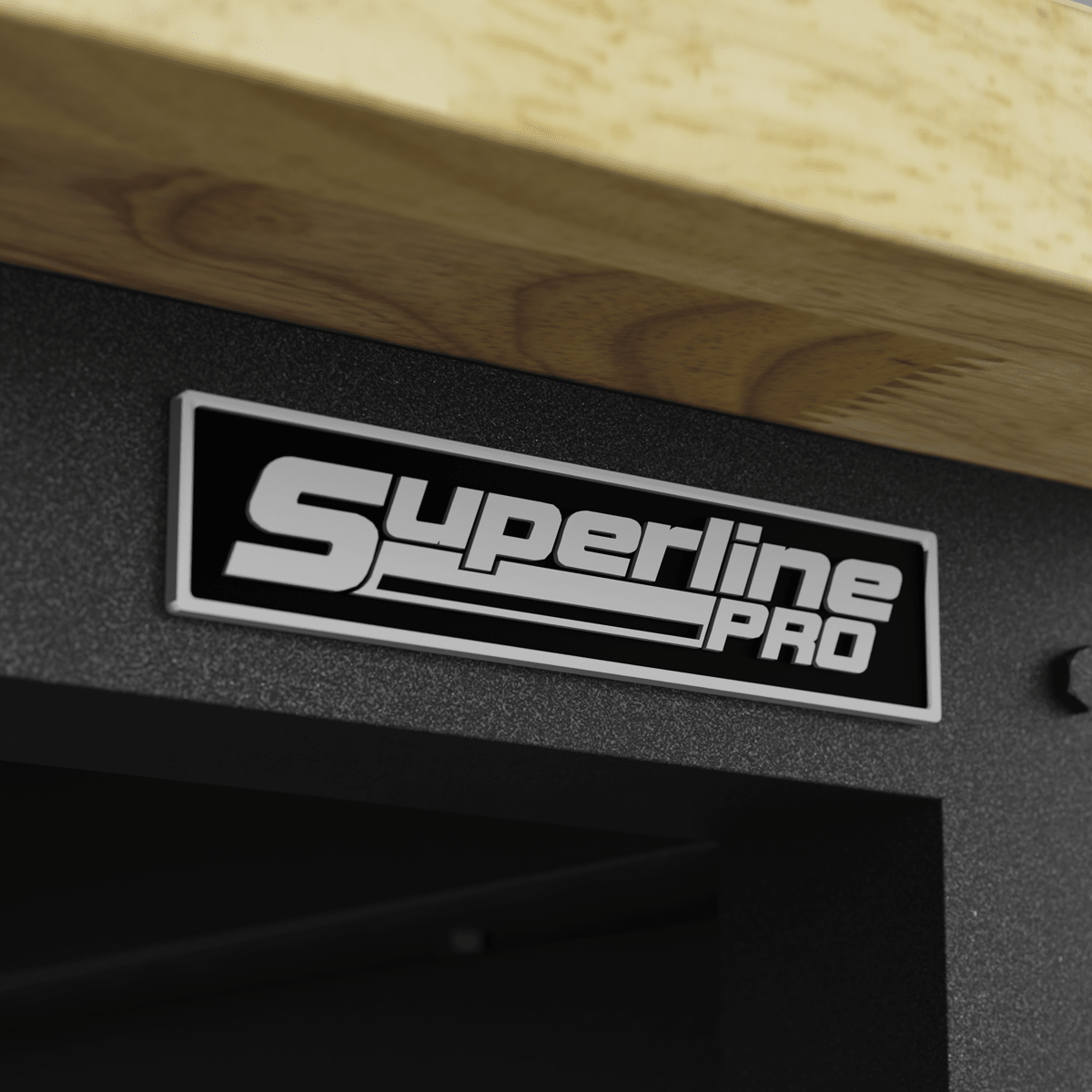 Sealey APMWB60COMBO2W Superline PRO® Modular Workbench with 3 Drawers & Cupboard Wooden Worktop 1525mm - APMWB60COMBO2W - Sealey Tools UK - Trade Counter Direct