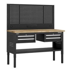 Sealey APMWB60COMBO3W Superline PRO® Modular Workbench with 4 Drawers Wooden Worktop 1525mm - APMWB60COMBO3W - Sealey Tools UK - Trade Counter Direct