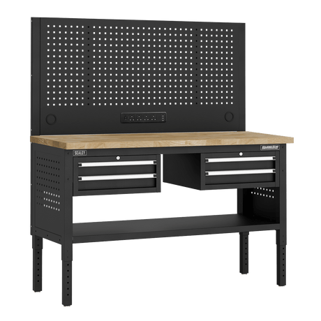 Sealey APMWB60COMBO3W Superline PRO® Modular Workbench with 4 Drawers Wooden Worktop 1525mm - APMWB60COMBO3W - Sealey Tools UK - Trade Counter Direct