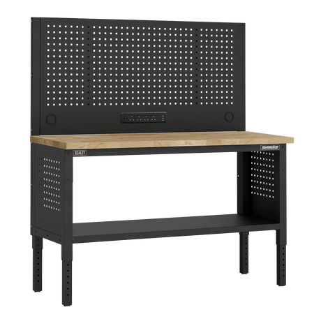 Sealey APMWB60COMBOW Superline PRO® Modular Workbench with Pegboard Back Panel Wooden Worktop 1525mm - APMWB60COMBOW - Sealey Tools UK - Trade Counter Direct