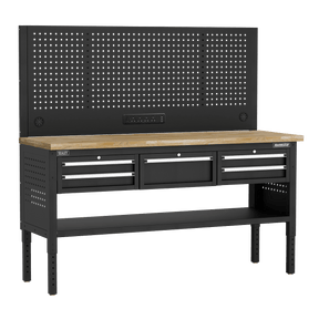 Sealey APMWB72COMBO3W Superline PRO® Modular Adjustable-Height Workbench with 5 Drawers & Wooden Worktop 1830mm - APMWB72COMBO3W - Sealey Tools UK - Trade Counter Direct